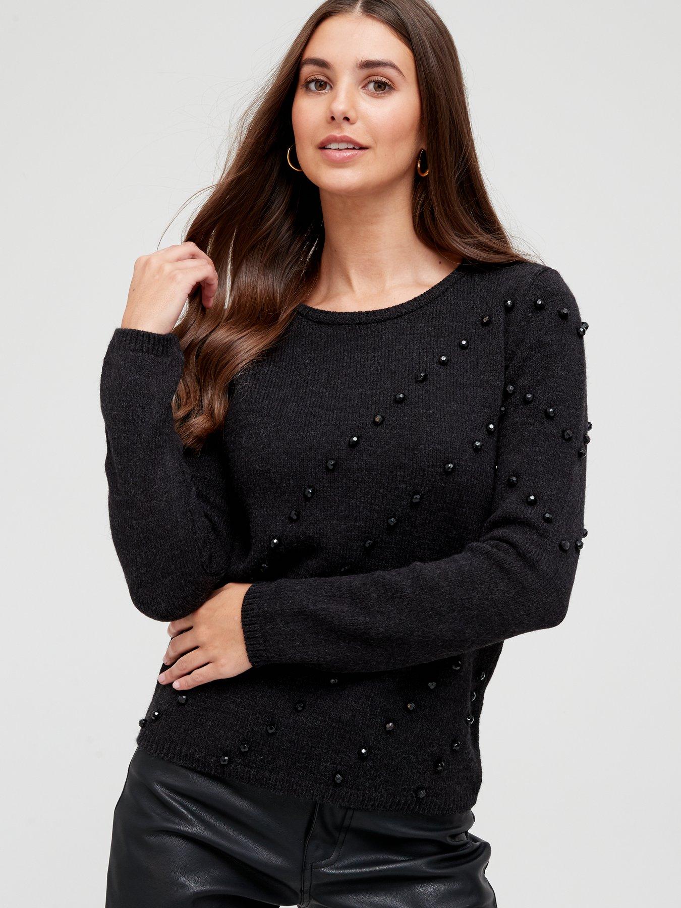 beaded black jumper