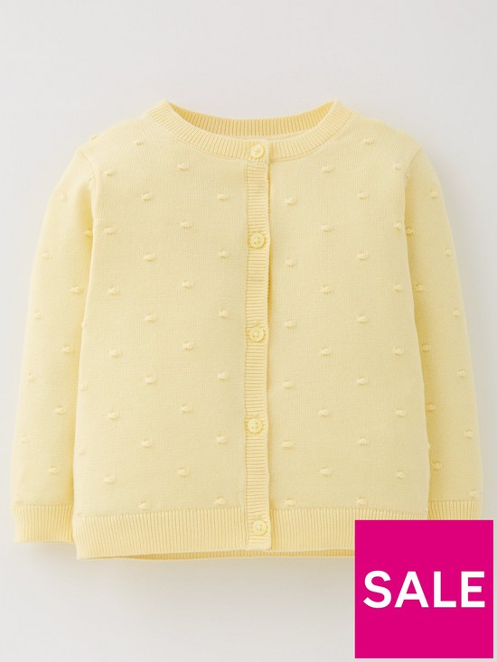 front image of mini-v-by-very-girls-lemon-bobble-knit-cardi-lemon