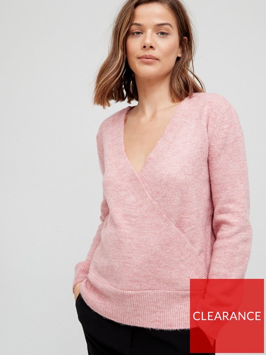 front image of v-by-very-wrap-front-jumper-blushnbsp