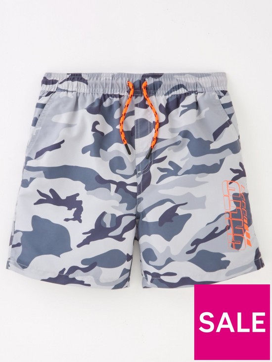 back image of v-by-very-boys-2-pack-camo-and-plain-recycled-swim-shorts