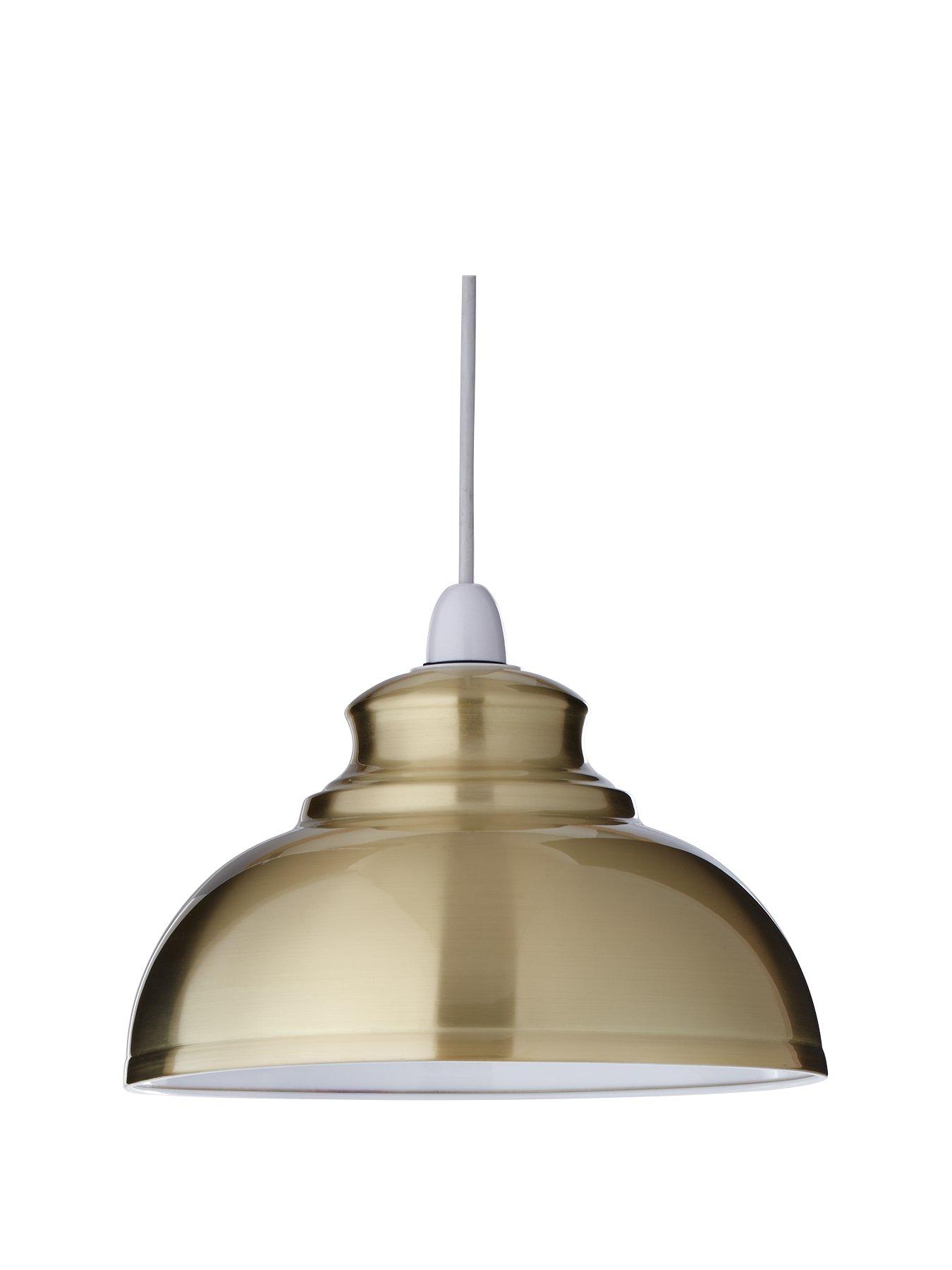 Product photograph of Everyday Dome Spun Metal Shade - Brass from very.co.uk