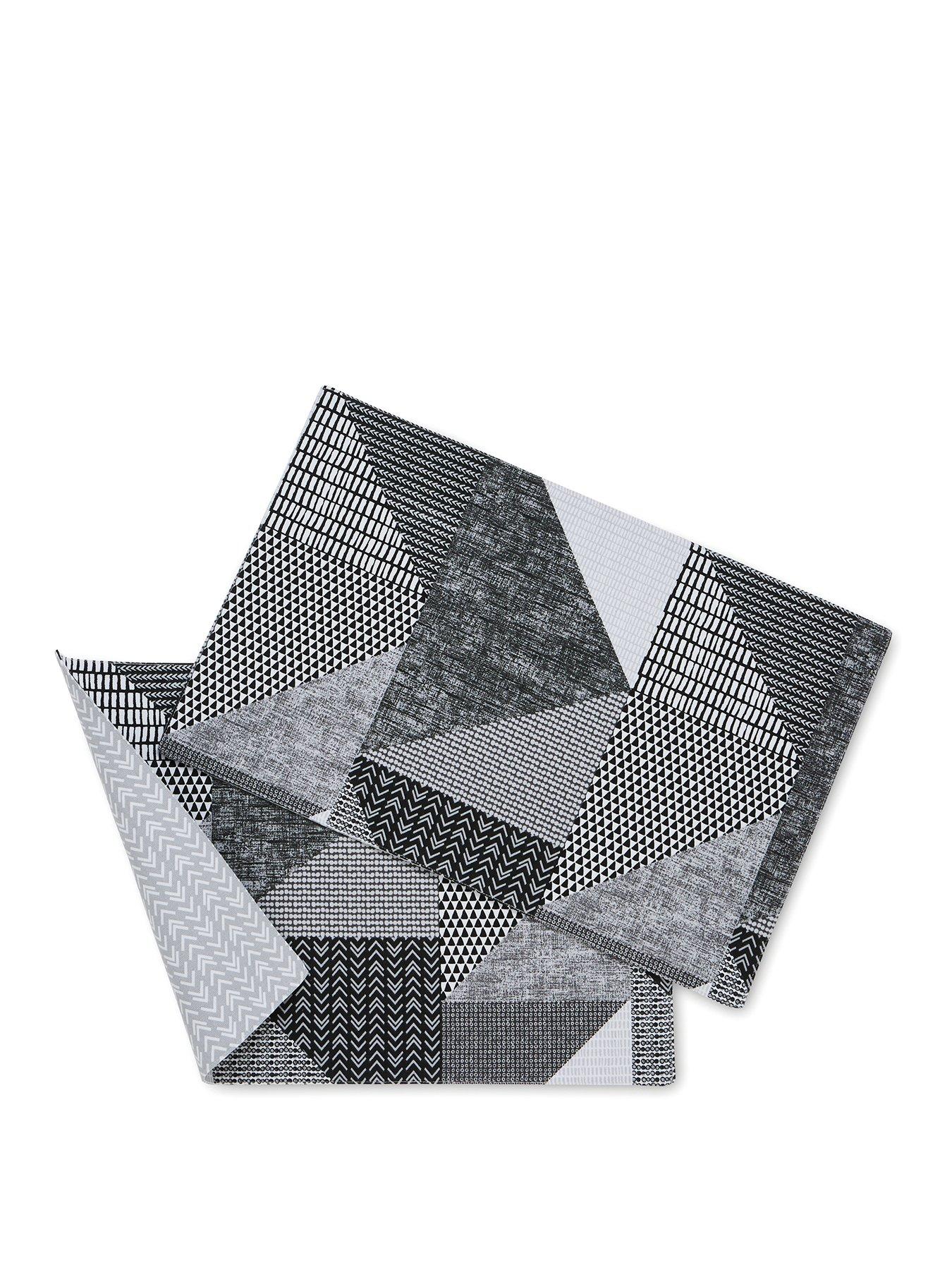 Image 1 of 4 of Catherine Lansfield Larrson Geo Set of 2 Grey Placemats