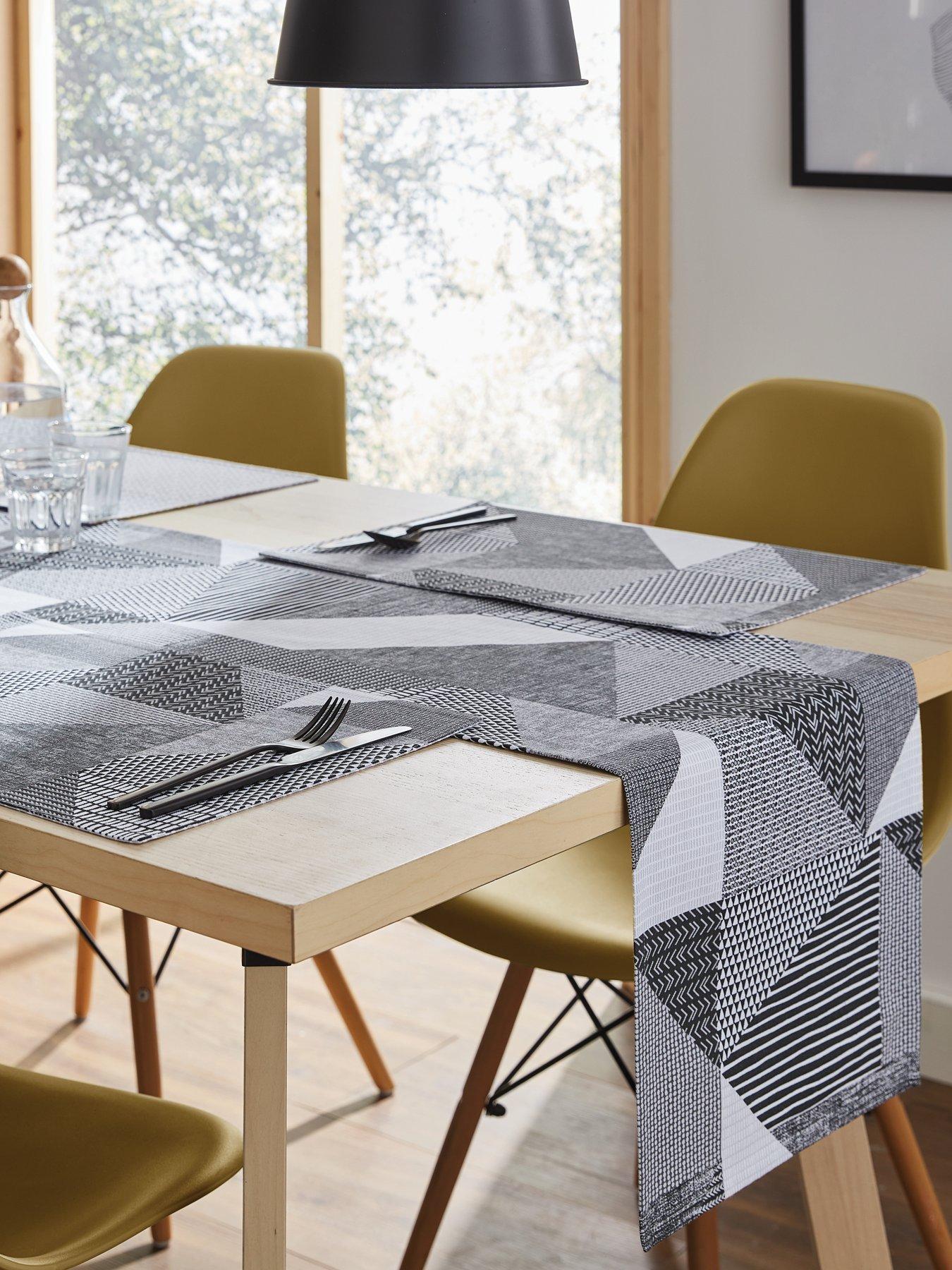 Image 3 of 4 of Catherine Lansfield Larrson Geo Set of 2 Grey Placemats