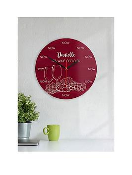 Product photograph of Treat Republic Personalised Wine O Clock Glass Clock from very.co.uk
