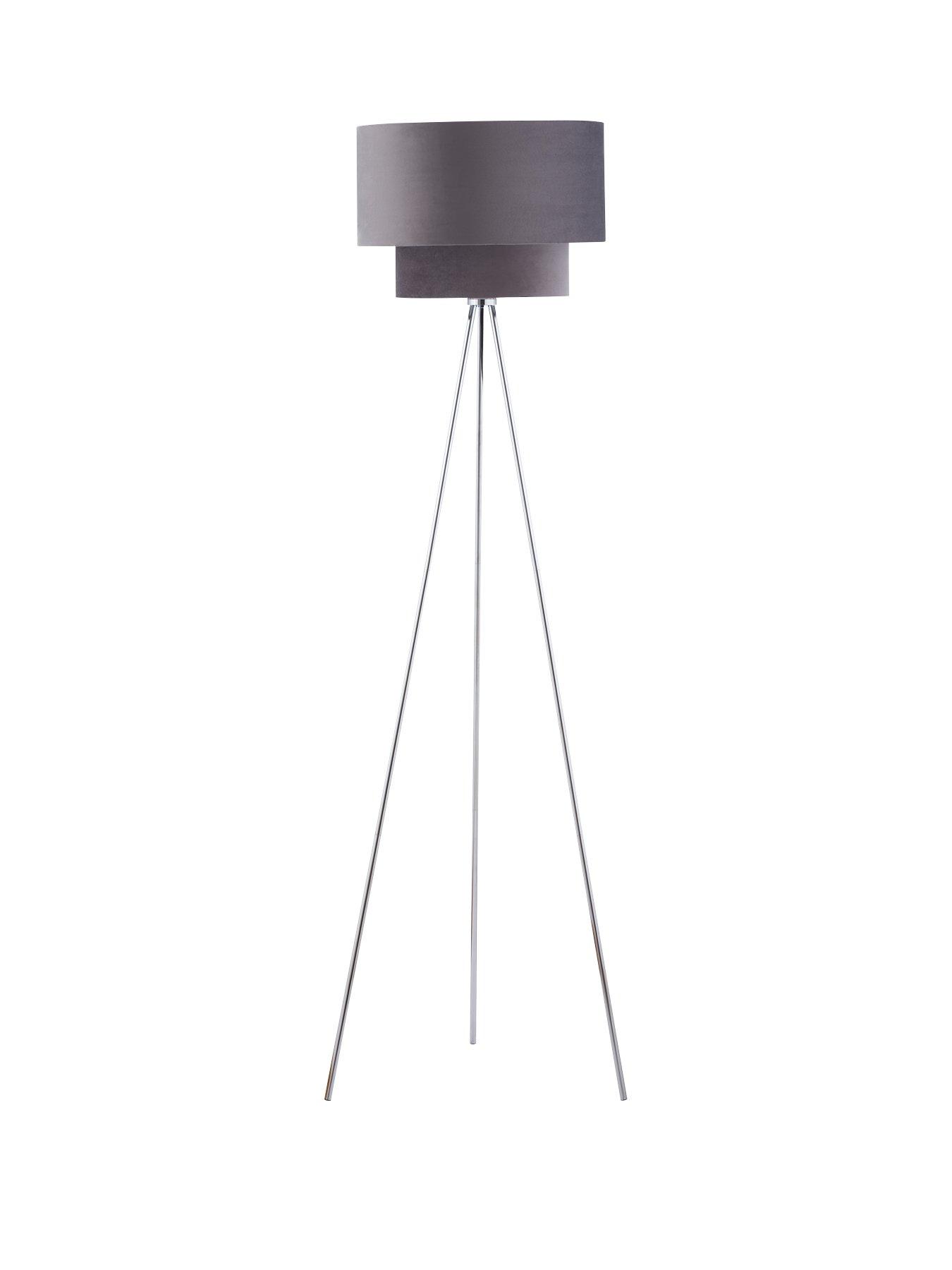 undefined Tia Two Tiered Floor Lamp - Grey/Silver