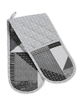 Product photograph of Catherine Lansfield Larrson Geo Grey Oven Glove from very.co.uk