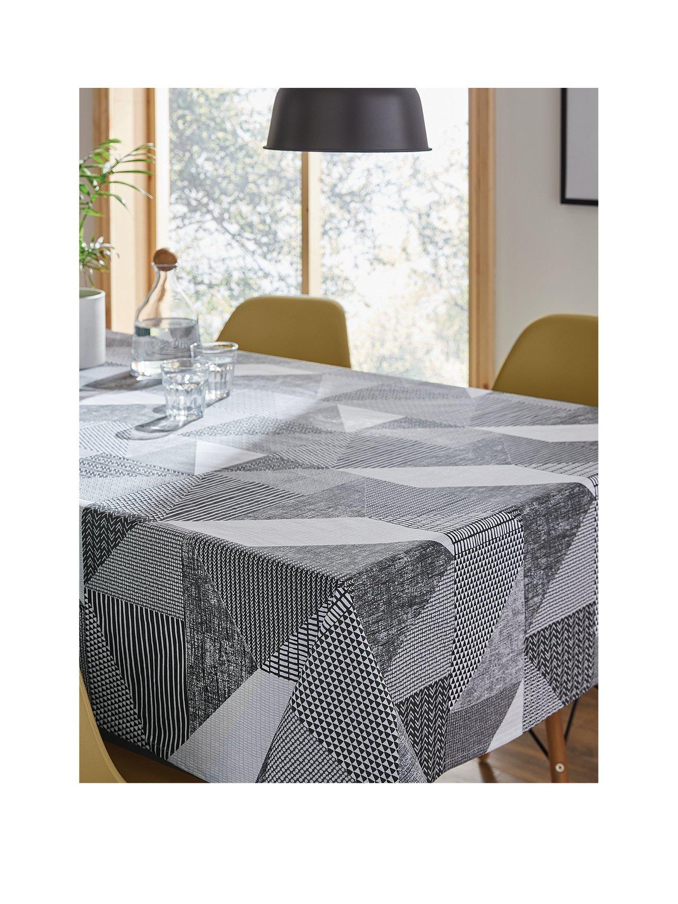 Product photograph of Catherine Lansfield Larrson Geo Tablecloth from very.co.uk