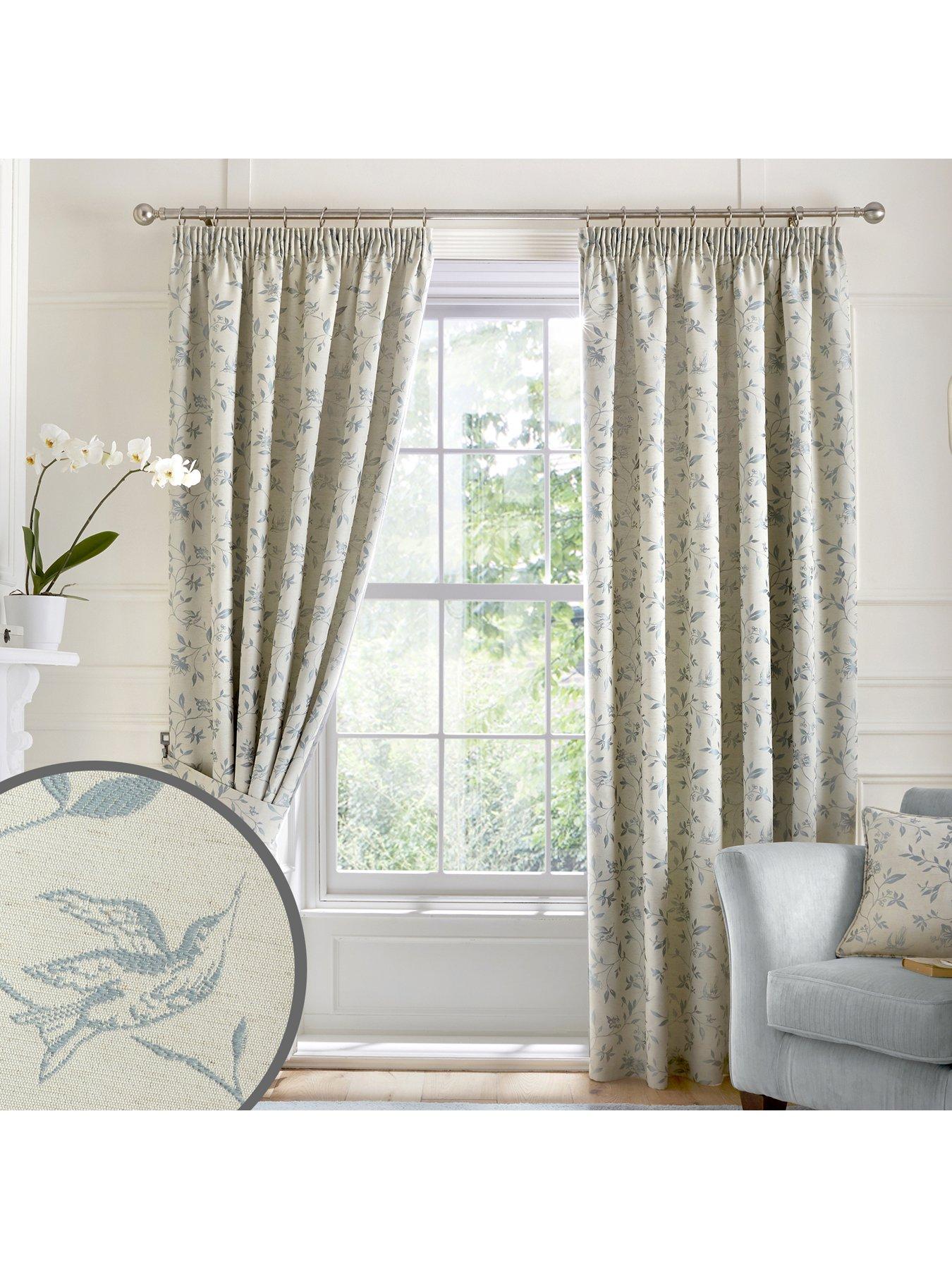 Curtina Bird Trail Pencil Pleat Lined Curtains