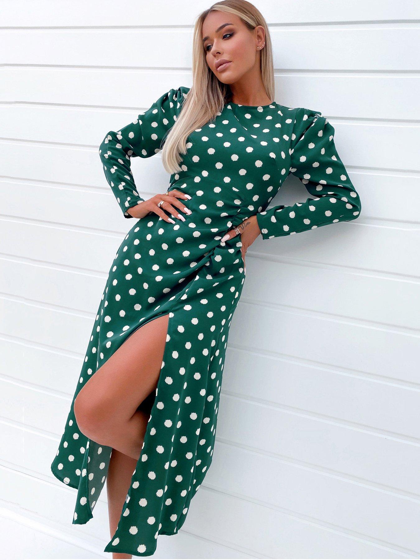 ax paris green dot dress