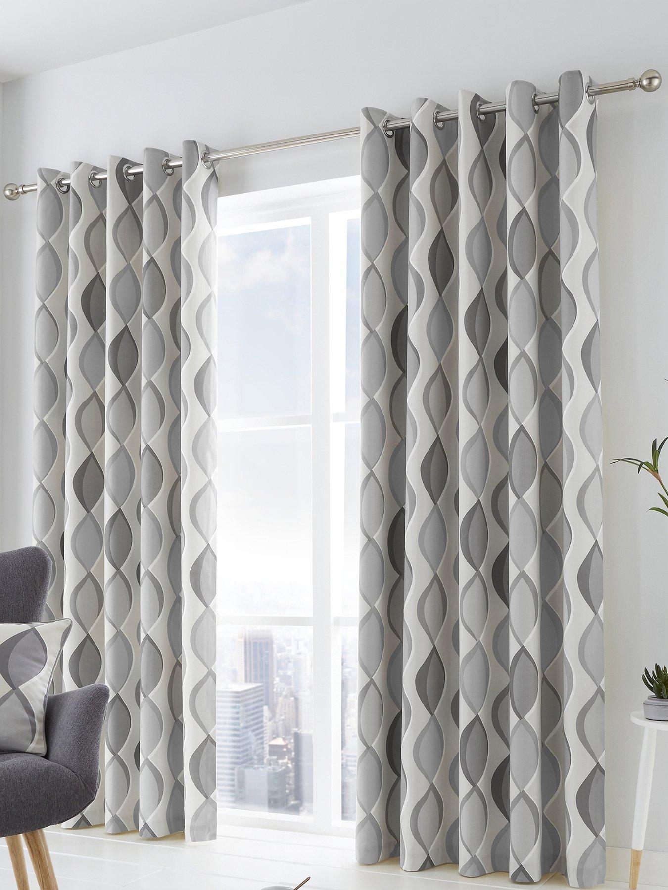 Fusion Lennox Lined Eyelet Curtains 46x54
