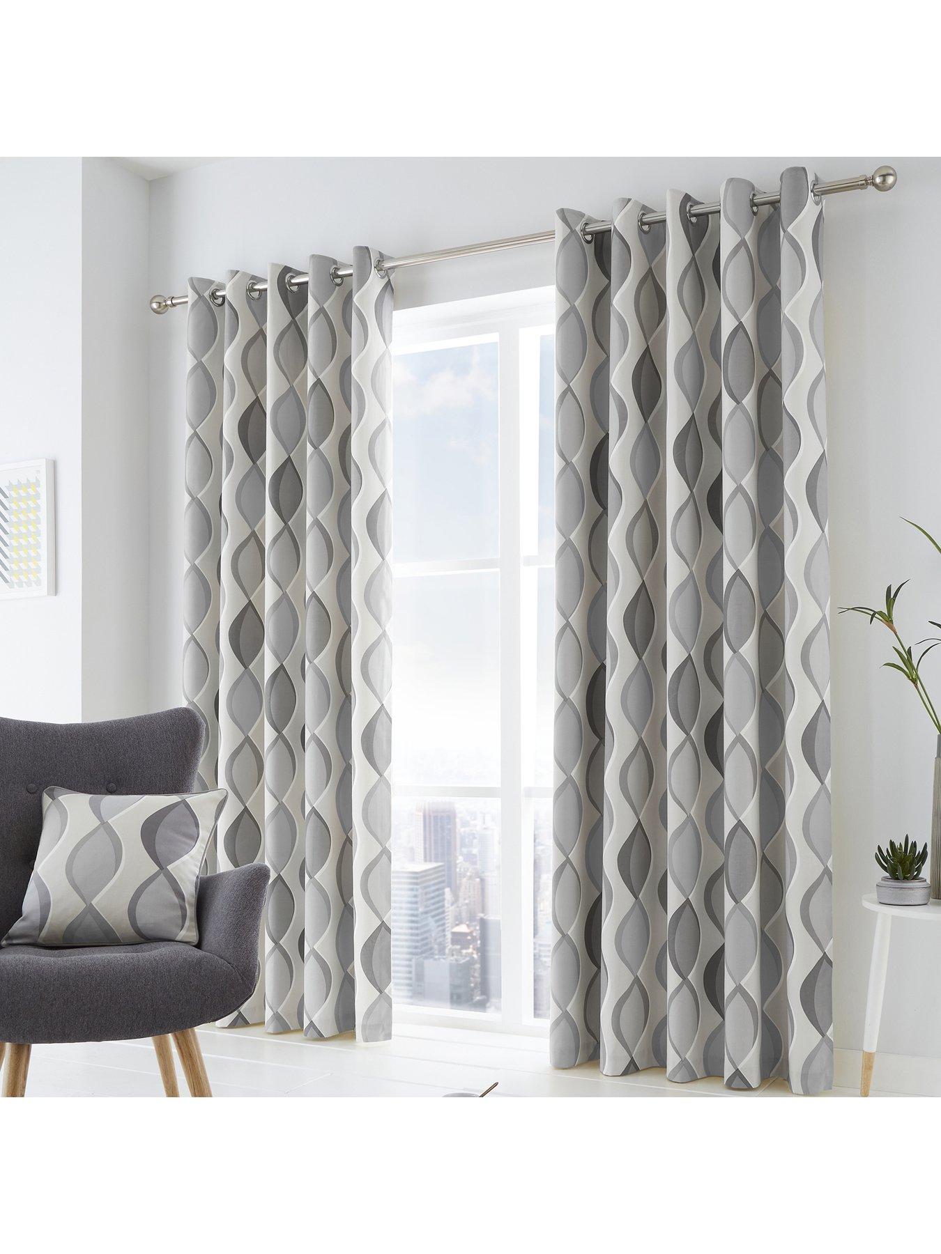 Fusion Lennox Lined Eyelet Curtains