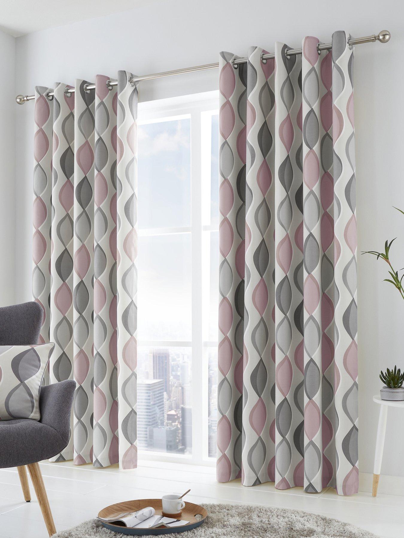 Fusion Lennox Lined Eyelet Curtains 46x54