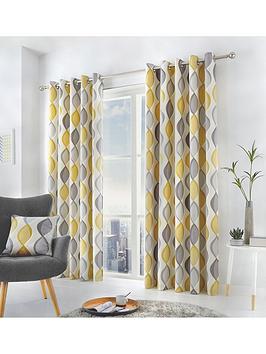 Product photograph of Fusion Lennox Lined Eyelet Curtains from very.co.uk