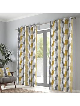 Product photograph of Fusion Magna Eyelet Lined Curtains from very.co.uk