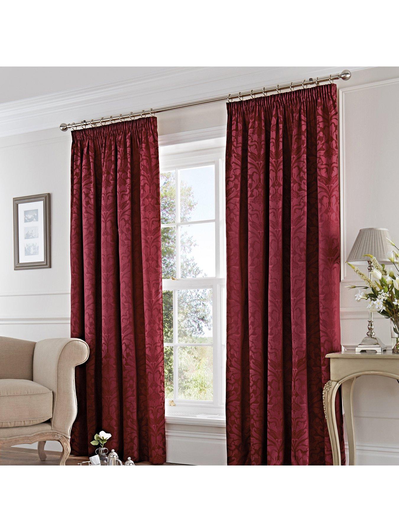 Dreams & Drapes Woven Eastbourne Pencil Pleat Lined Curtains | Very.co.uk