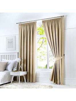 Product photograph of Fusion Dijon Pencil Pleat Lined Curtains from very.co.uk
