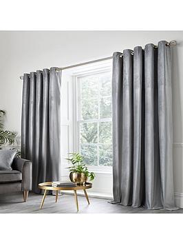 Product photograph of Appletree Jasper Eyelet Lined Curtains from very.co.uk