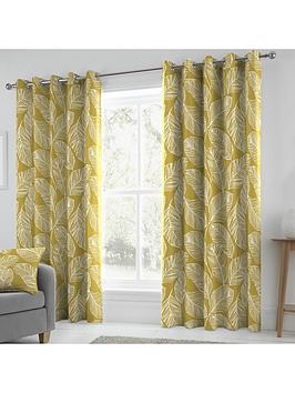 Product photograph of Fusion Matteo Eyelet Lined Curtains from very.co.uk