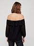  image of v-by-very-lurex-printed-bardot-blouse-blacknbsp