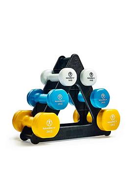 marcy-db2126-12kg-set-of-3-dumbbell-pairs-withnbsprack