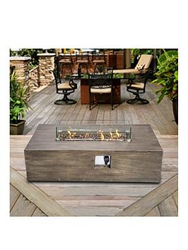 Product photograph of Teamson Home Outdoor Gas Fire Pit With Lava Rocks And Cover from very.co.uk