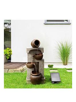 Product photograph of Teamson Home Peaktop Solar Power Water Fountain Garden Bronze Ornament from very.co.uk
