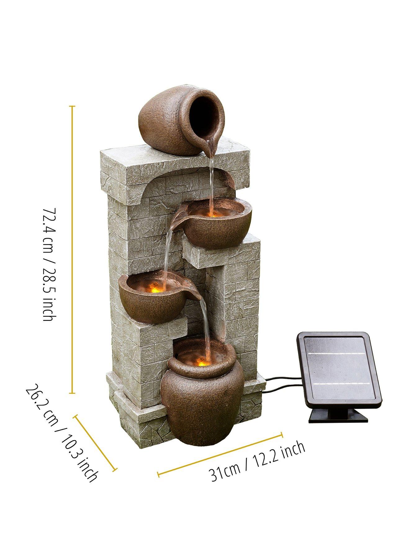 Image 2 of 7 of Teamson Home Peaktop Solar Power Water Fountain Garden Bronze Ornament