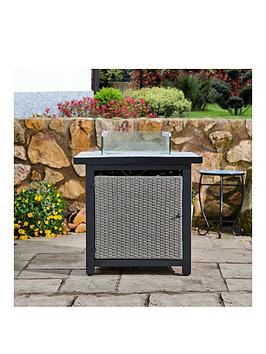 Teamson Home Outdoor Gas Fire Pit Rattan