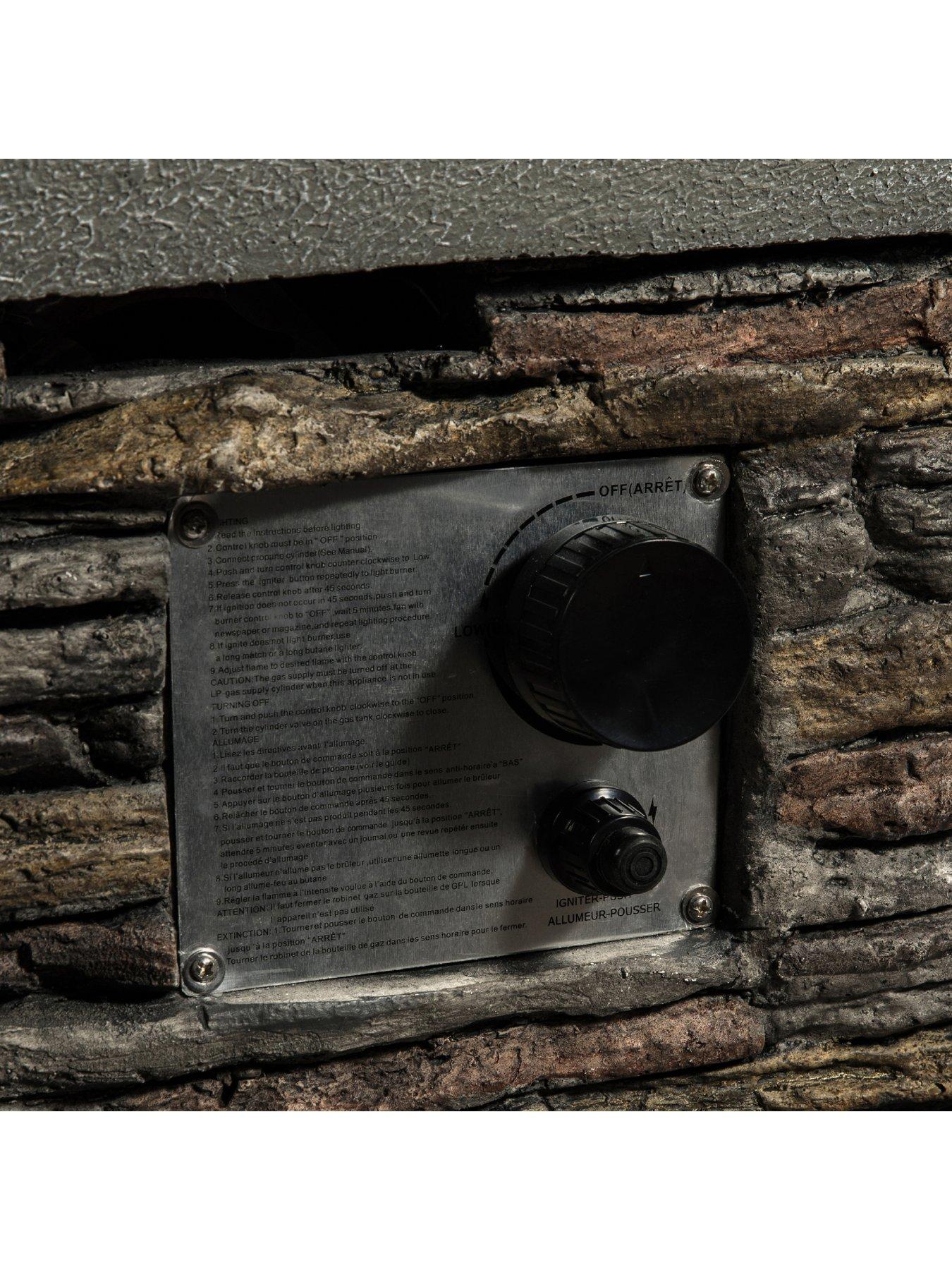 Image 5 of 7 of Teamson Home Gas Fire Pit Stone with Lava Rock