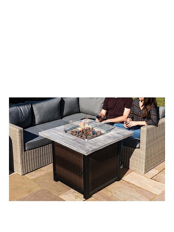 Teamson Home Outdoor Gas Fire Pit, Contemporary Outdoor Gas Fire Pits Uk