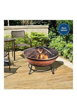 Teamson Home Wood Burning Fire Pit For Logs Steel With Cover