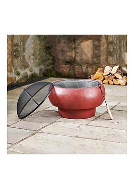 Teamson Home Wood Burning Fire Pit For Logs - Concrete Style