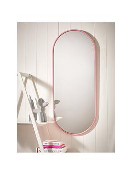 Product photograph of Lola Oval Pink Framed Wall Mirror from very.co.uk