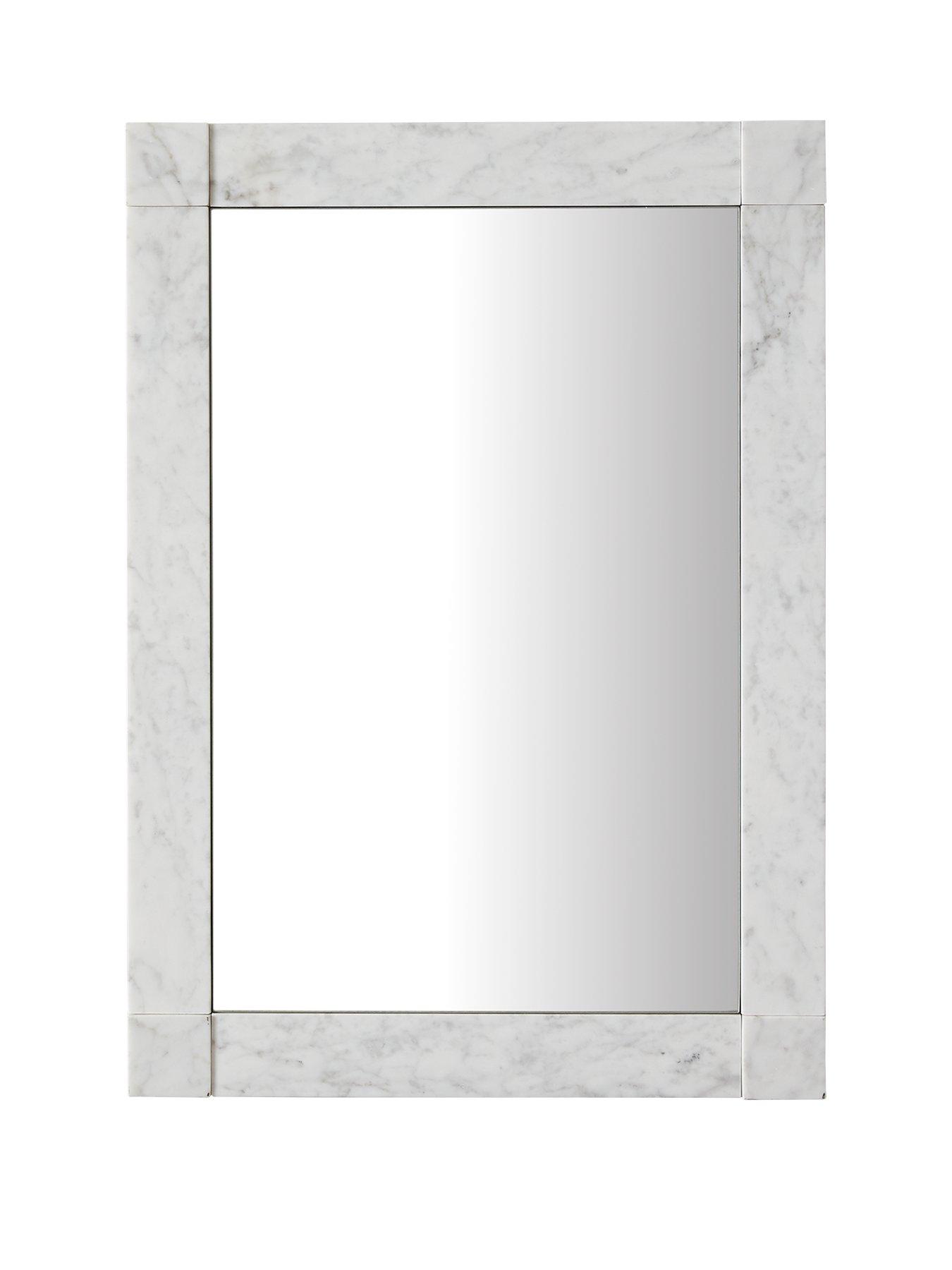 Product photograph of White Marble Wall Mirror from very.co.uk