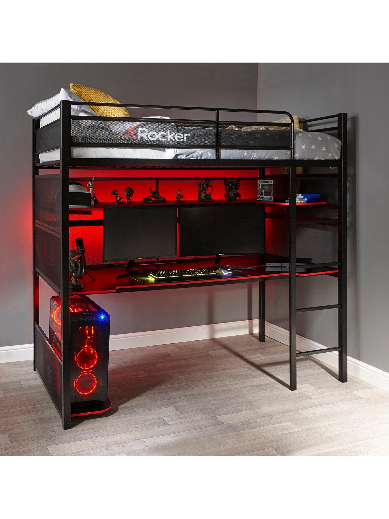 X Rocker Battlestation High Sleeper Bed and Desk | very.co.uk