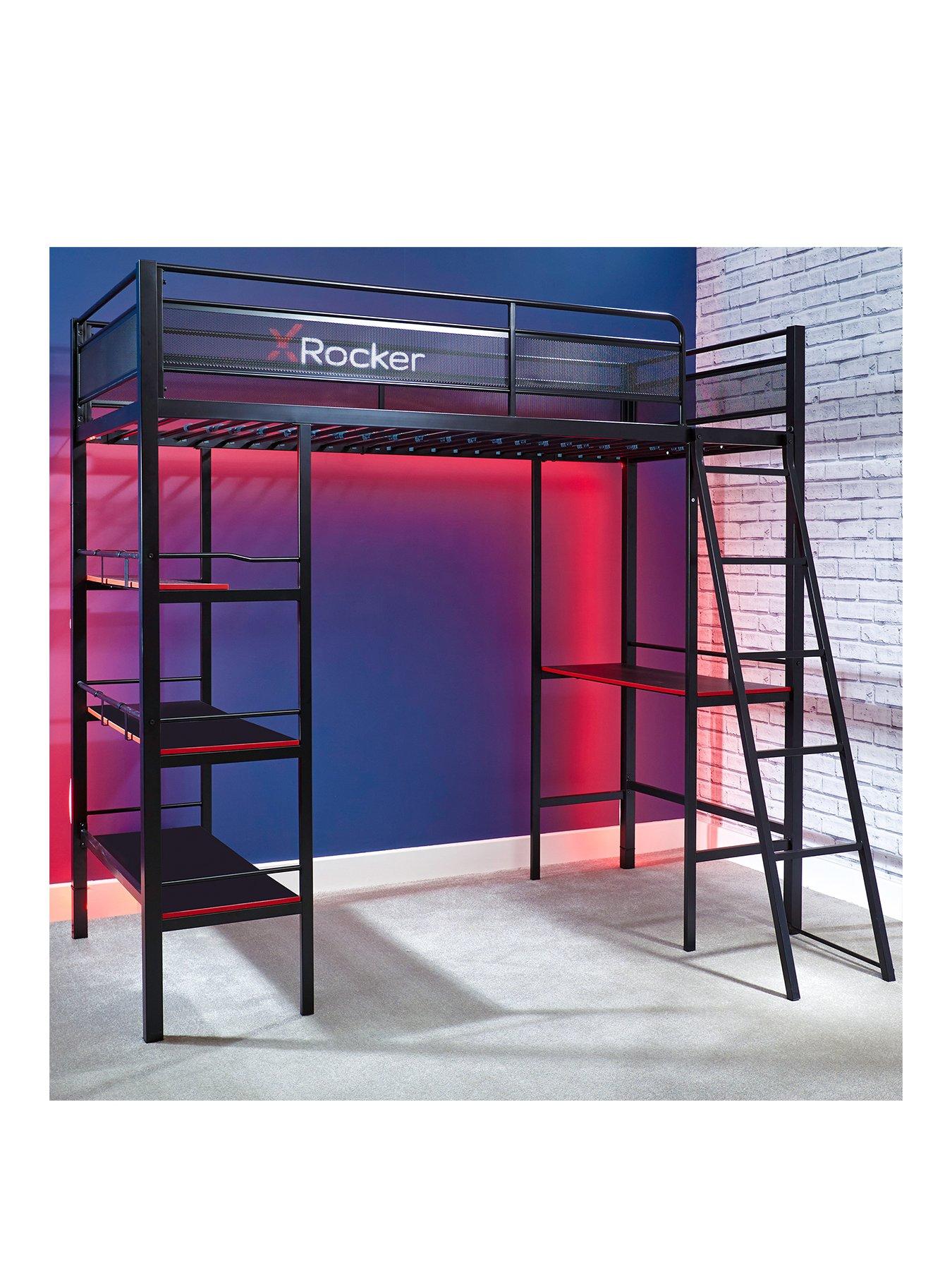 X Rocker Stronghold Gaming Triple Bunk Bed With Futon Cushion atelier