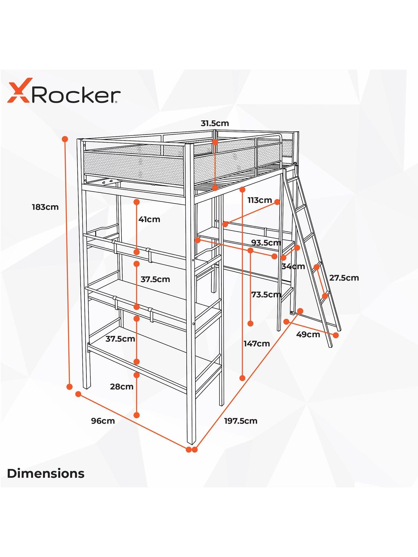 Image 5 of 6 of X Rocker Fortress - Gaming High Sleeper&nbsp;Bed