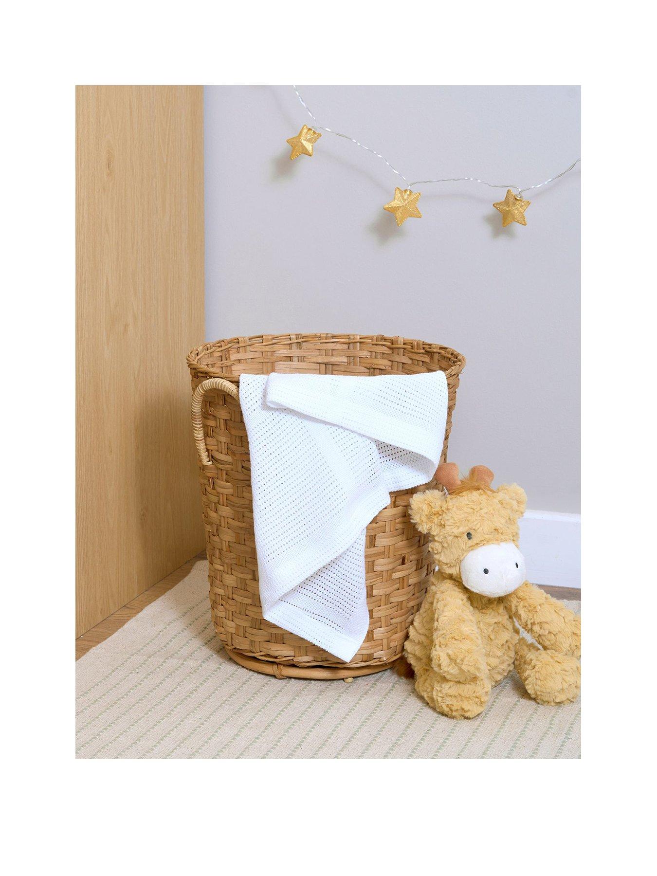 Image 2 of 3 of Clair De Lune Soft Cotton Cellular Pram Blanket - White