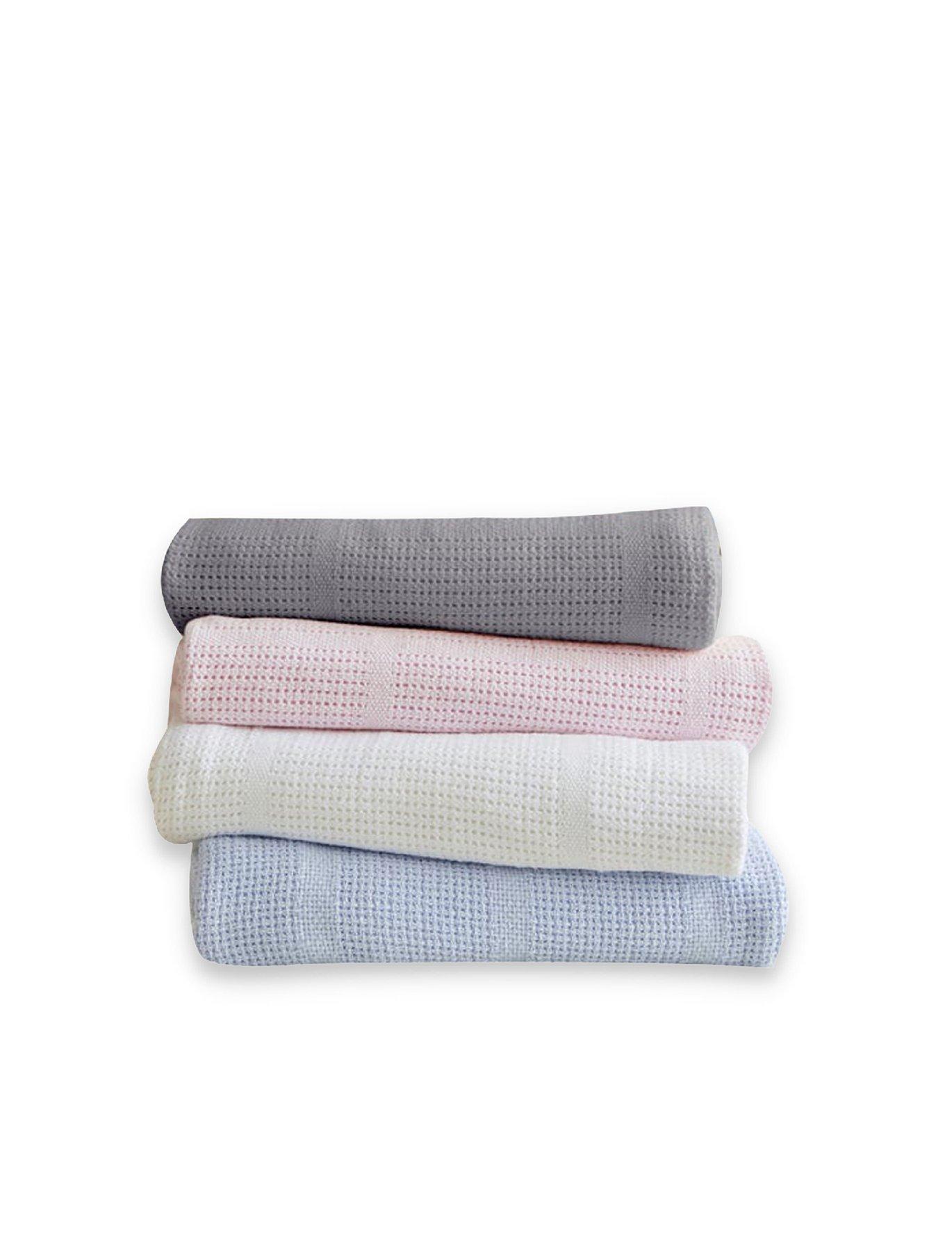 Image 3 of 3 of Clair De Lune Soft Cotton Cellular Pram Blanket - White