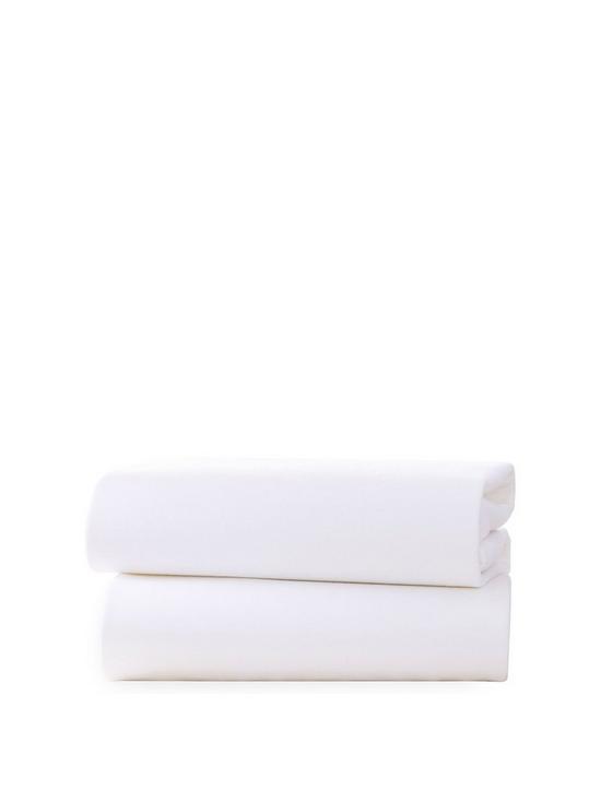 front image of clair-de-lune-pack-of-2-fitted-pramcrib-sheets--white