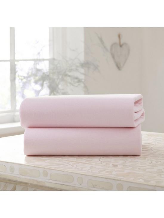 stillFront image of clair-de-lune-pack-of-2-fitted-pramcrib-sheets-pink