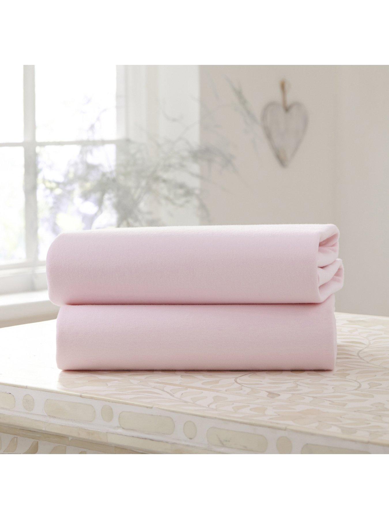 Image 2 of 4 of Clair De Lune 2 Pack Cotton Fitted Pram/Crib Sheets (90 x 40 cm) - Pink