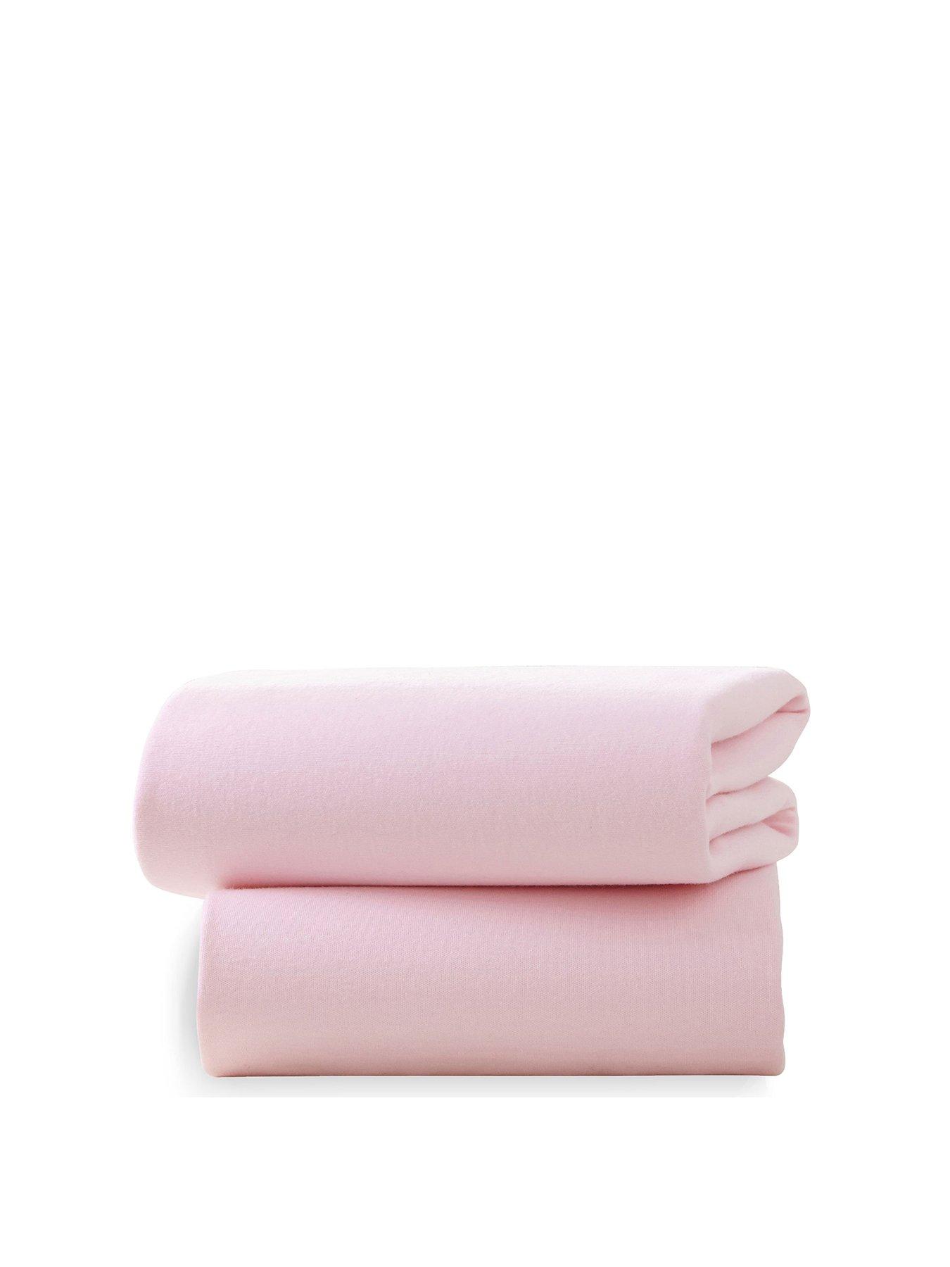 Image 3 of 4 of Clair De Lune 2 Pack Cotton Fitted Pram/Crib Sheets (90 x 40 cm) - Pink
