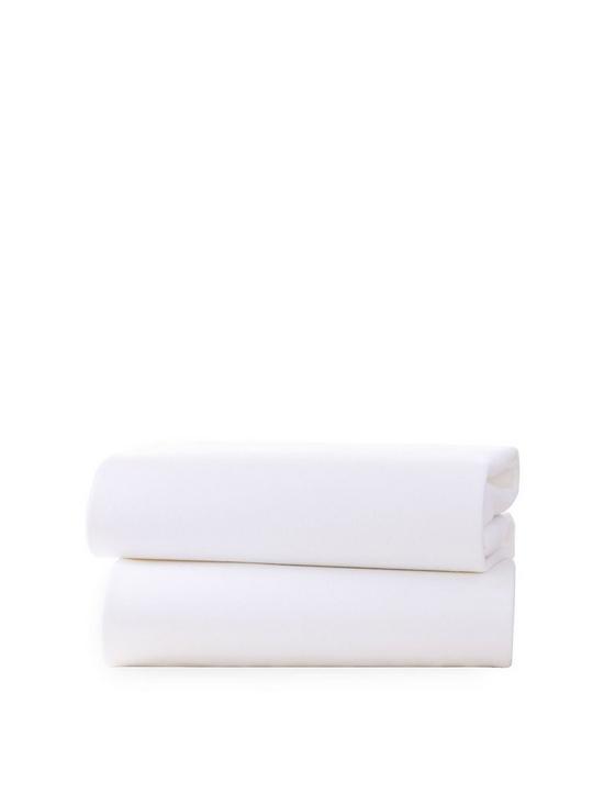 front image of clair-de-lune-pack-of-2-fitted-cot-sheets-white