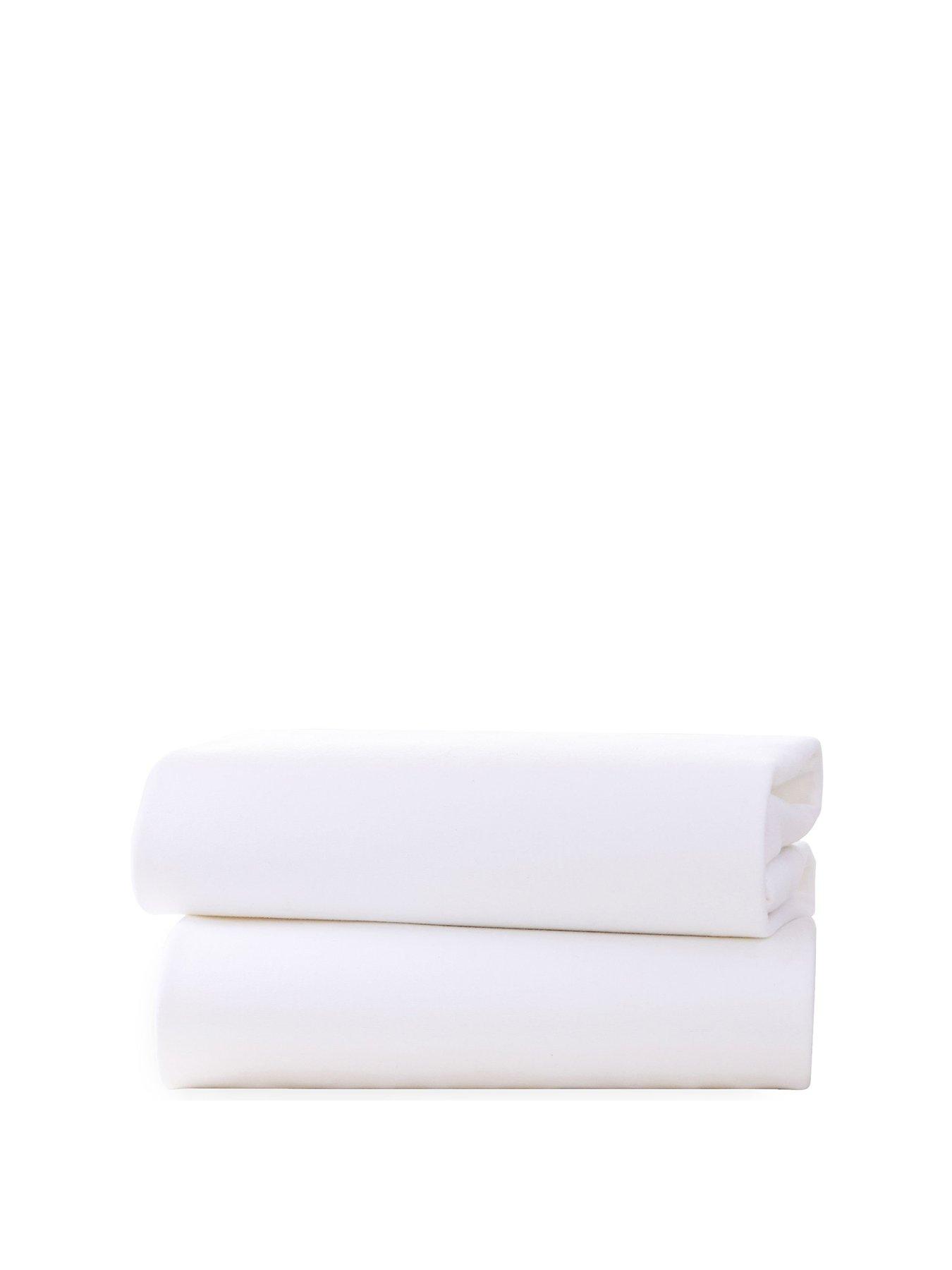Clair De Lune Pack of 2 Fitted Cot Bed Sheets White very.co.uk