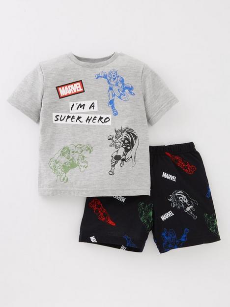 marvel-boys-marvel-superhero-shorts-pyjamas-ndash-grey