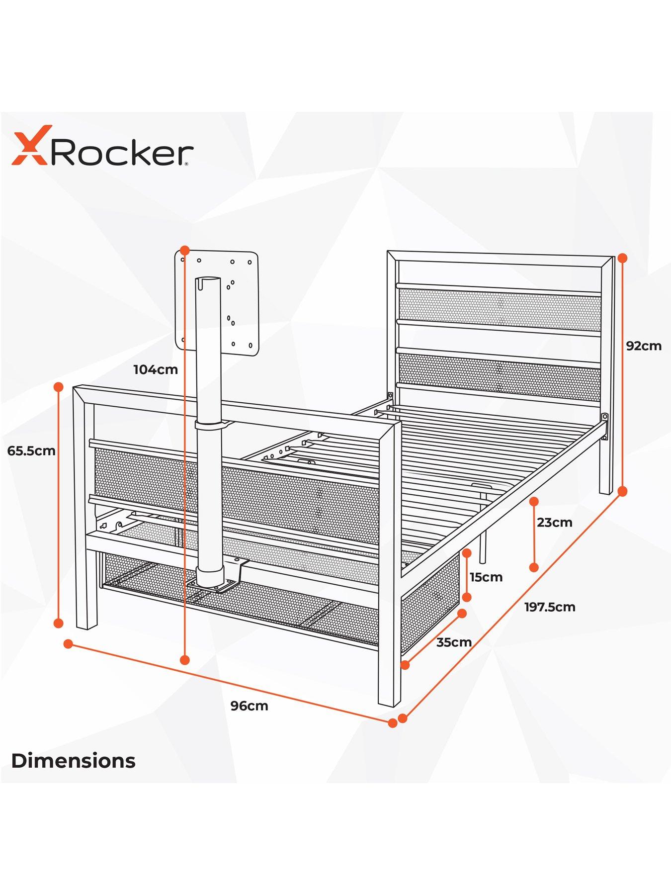 Image 7 of 8 of X Rocker Base Camp Single TV Vesa Mount Bed - Black - fits up to 32 inch TV