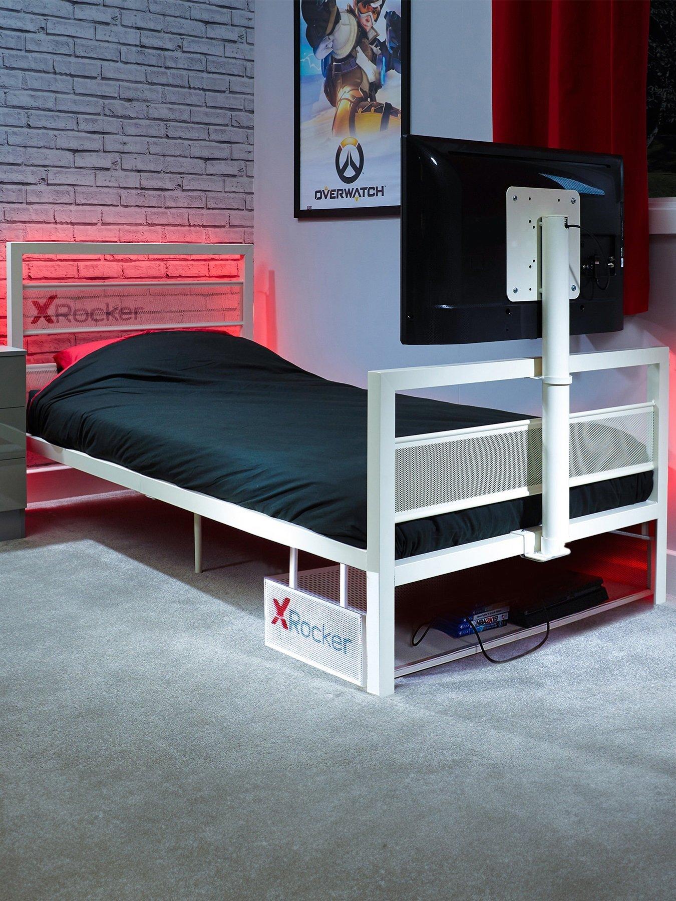 X Rocker Base Camp Single TV Vesa Mount Bed - White - fits up to 32 inch TV