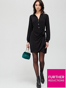 v-by-very-jerseynbspwrap-dress-with-collar-black