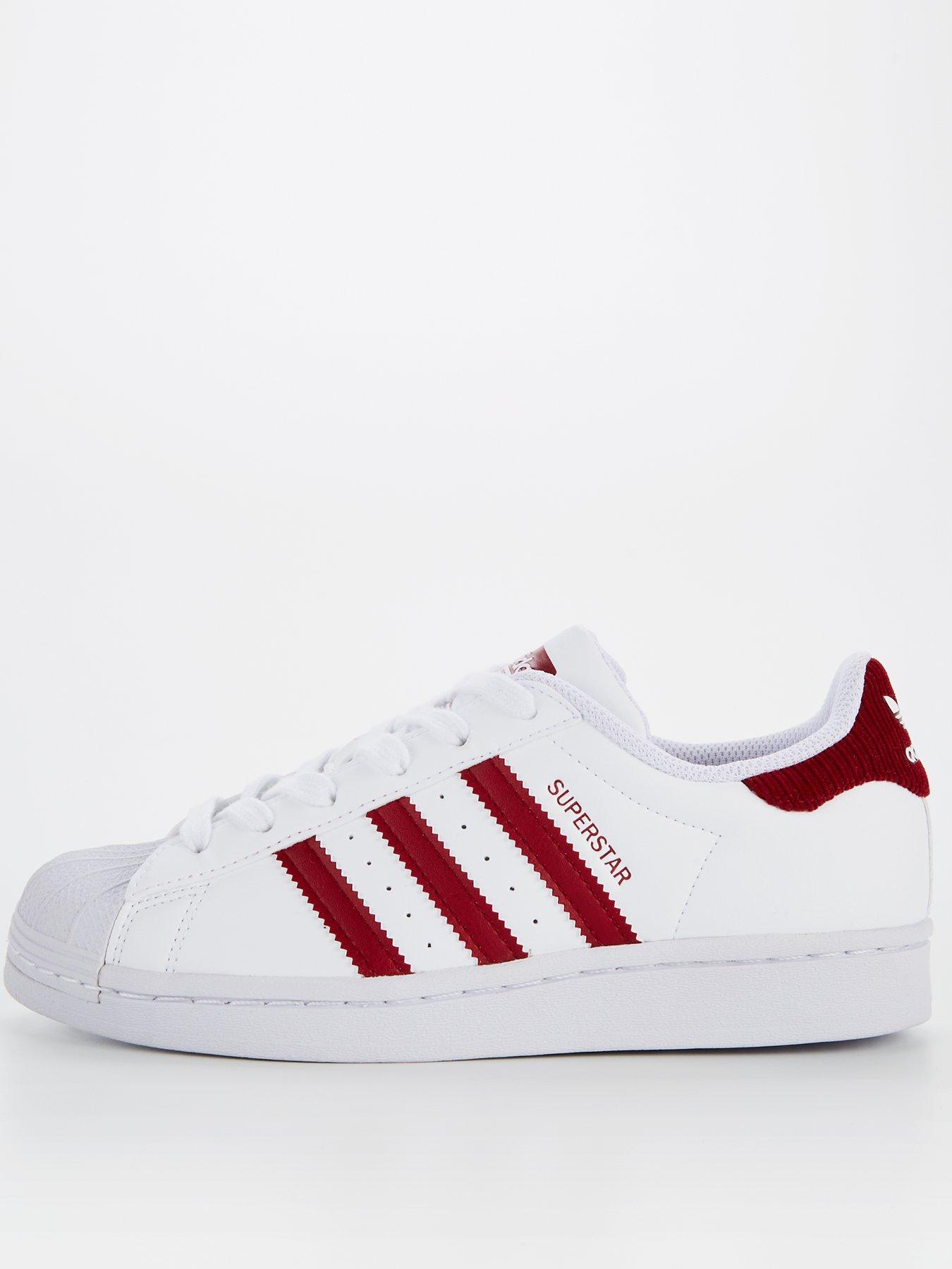 white burgundy adidas superstar